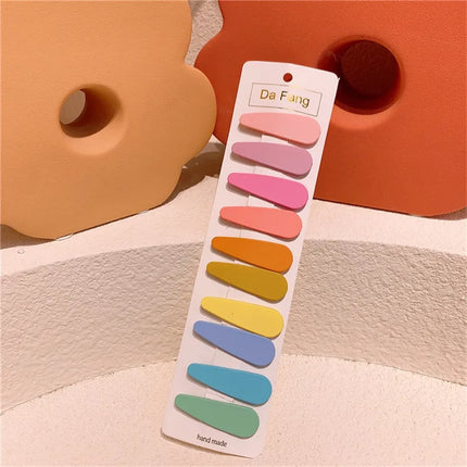 10Pcs/Set Baby Girl Hair Clips Kid Cute Colorful Hairpins Water Droplets Bangs Barrette Headdress Children Hairs BB Clip Hairpin