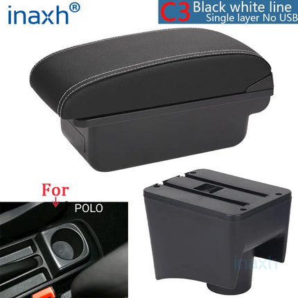 For Volkswagen POLO Armrest new For VW POLO Mk5 6R Vento Car Armrest box Interior Parts Storage Box Car Accessories 2012-2018USB
