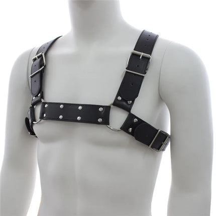 Fashion Puppy Cosplay Dog Mask Head Gear Party PU Leather Rubber Unisex Masks Adjustable Shoulder Strap Leather Chest Harness
