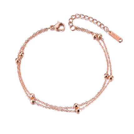 Lokaer Trendy Double Layer Handmade Beads Anklet For Women Barefoot Sandals Bracelet Anklets Foot Gothic Boho Jewelry A21011