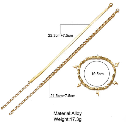 Fashion Gold Color  Snake Chain Multilayer Anklets Women Beads Anklet Leg Chain Ankle Bracelets Beach Foot Jewelry Accessories