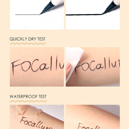 FOCALLURE Soft Black Liquid Waterproof Eyeliner Long Lasting Extra Fine Makeup for Eyes Cosmetics