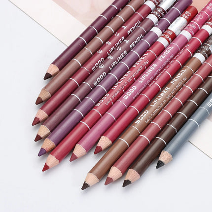 1PC Professional Wood Lip liner Pen Waterproof Lipstick Pencil Contour Matte Lady Charming Women's Makeup Long Lasting Cosmetic