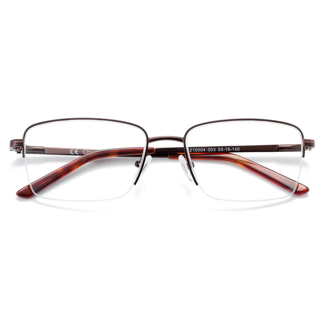 ZENOTTIC Half Rim Prescription Glasses Men Business Optical Spectacles Anti Blue Rays Photochromic Myopia Progressive Eyeglasses