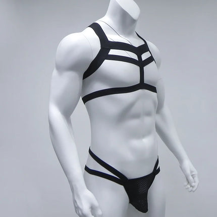 Bondage Men Harness Thong Set Man Body Chest BDSM Jockstraps Costume Jock Strap Fetish Lingerie Halter Neck Clothing