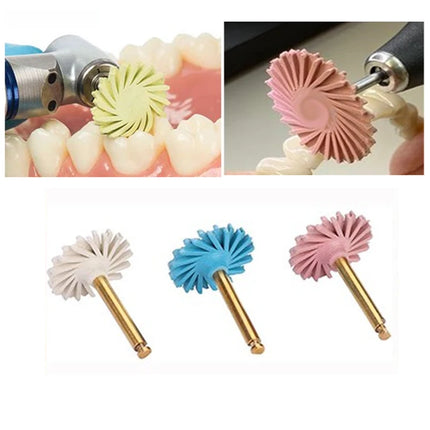 Dental Diamond Resin Polishing Disc Kit Flex Spiral Brush Bur Polisher Dentist Tool for Teeth Cleaning Restoration