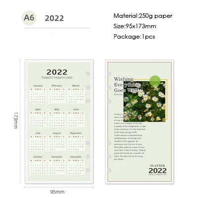 45 Sheets Business A5 A6 Loose Leaf Notebook Refill Spiral Binder Index Inside Page Monthly Weekly To Do List Paper Stationery