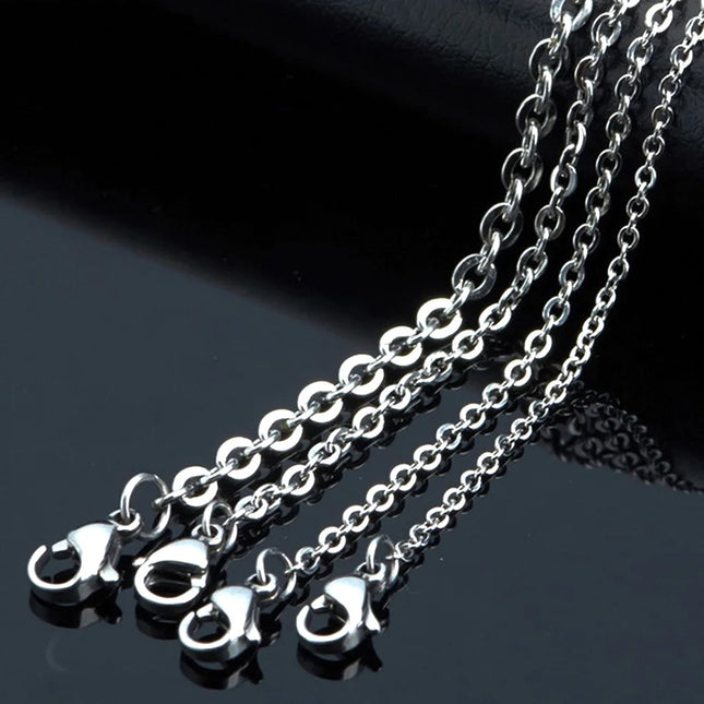 Wholesale 10pcs/lot width 1.2mm-4mm Stainless Steel Tiny O-type Chain DIY Necklaces Jewelry Making 40cm-90cm