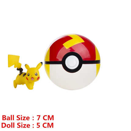 Pokemon Pokeball With Cartoon Movie Anime Figure Pikachu Charmander Eevee Squirtle Vulpix Quality Pet Action Model Toys Gifts