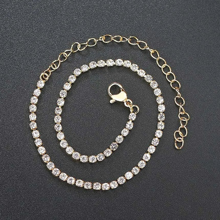 Iced Out 4MM Zircon Tennis Anklet Bracelet for Women Dazzling Bracelet on The Leg Chain Sexy Decoration on Foot Fashion Jewelry