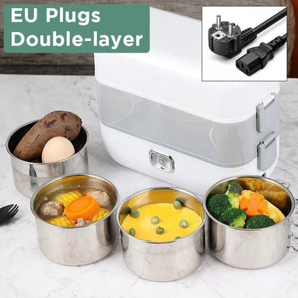 Electric Heated Lunch Box Portable 110V 220V Bento Boxes Food Heater Rice Cooker Container Warmer Dinnerware Set for Home Office