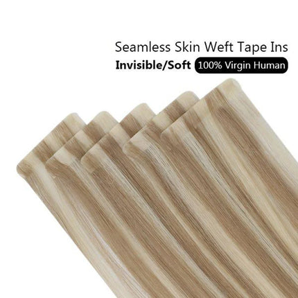 [12 Months] Ugeat Invisible Tape in Human Hair Extensions 10A Grade Seamless Skin Weft Injection Virgin Tape in Hair 2.5G/Pieces