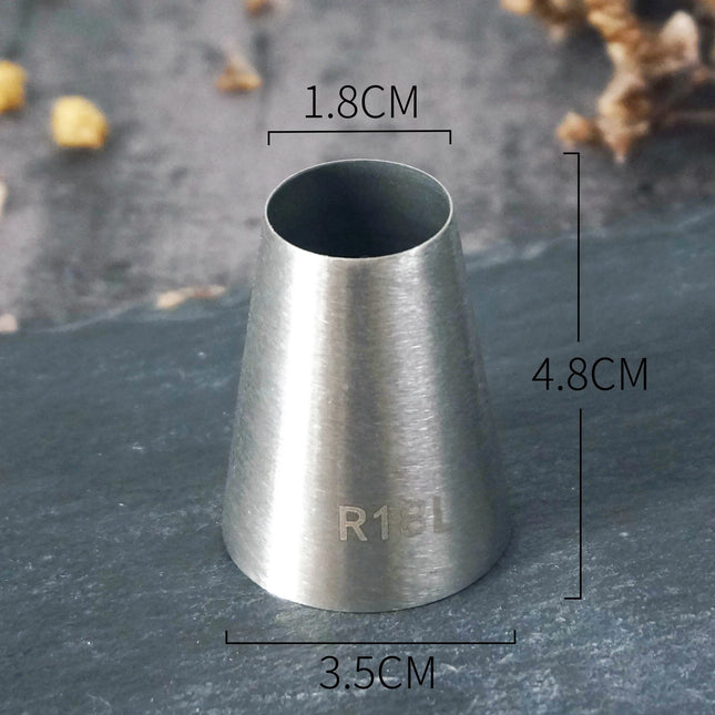 #R16L R18L R22L Large Size Round Piping Nozzle Cake Cream Pastry Tools Stainless Steel Icing Tips For Cupcake Decorating