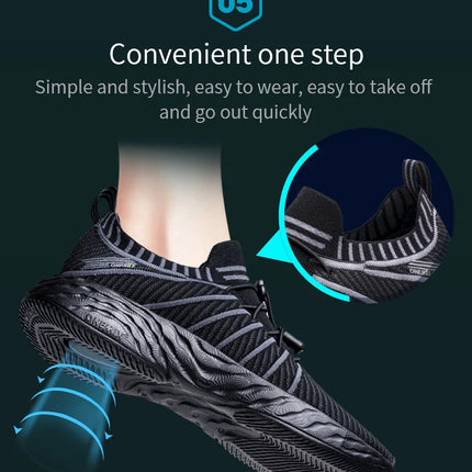 ONEMIX Waterproof Black Running Shoes for Men Breathable Training Sneakers Male Outdoor Anti-Slip Summer Trekking Sports Shoes