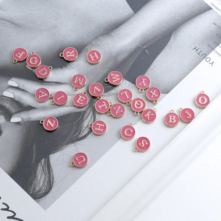 New 12*14mm A-Z Letter Charms Enamel Charms Alphabet Initial Letter Handmade Pendant For Diy Bracelet Jewelry Making Wholesale