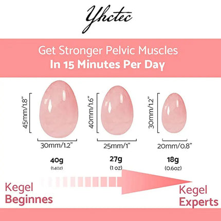 3PC Jade Stone Yoni Egg Set Natural Rose Quartz Vaginal Massage Eggs Ball Repair Vaginal Tightening Kegel Muscle Exercise Care