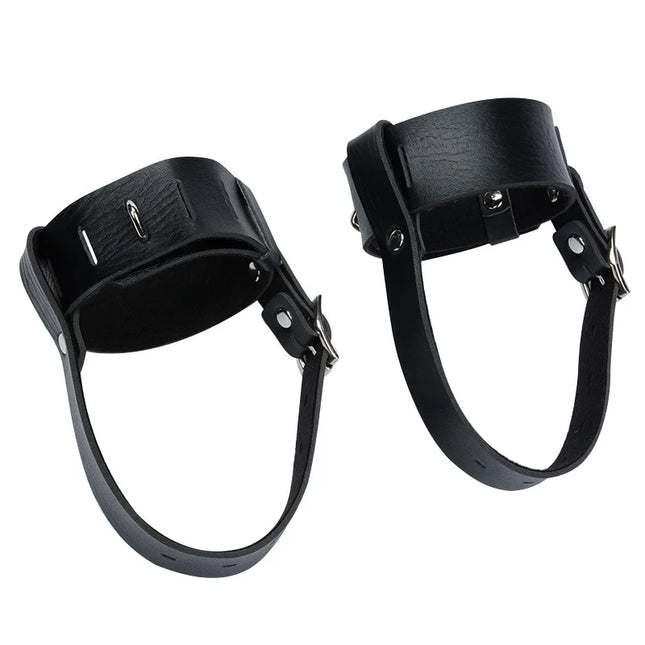 Leather High Heels Strap Exotic Toys Sex Game Fixed Ankle and Shoes with Lock Bdsm Sex for Woman Erotic Restraint Bondage Belt