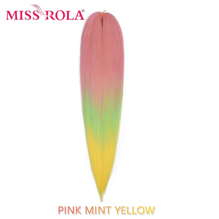Miss Rola Synthetic 26 Inches 75g Kanekalon Hair Wholesale Bulk Braid Hair Extension Pre Stretched Pink Blonde Twist Jumbo Braid