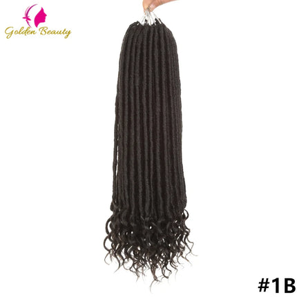 Soul Goddess Faux Locs Crochet Braids Hair Soft Natural Synthetic Braids Dreadlocs 20" 18Strands/Pack With End Curly Extensions