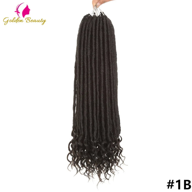 Soul Goddess Faux Locs Crochet Braids Hair Soft Natural Synthetic Braids Dreadlocs 20" 18Strands/Pack With End Curly Extensions
