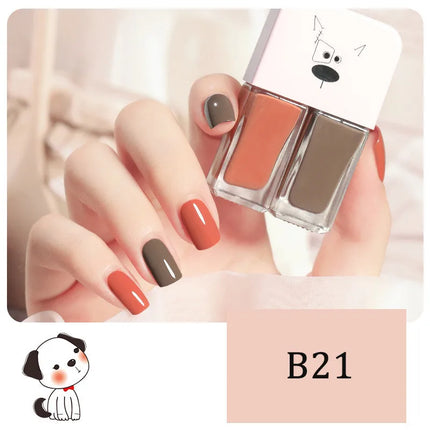 New 2 In 1 Candy Color Nail Polish Manicure Water-based Bright Scrub No Bake No Peeling Quick Dry Waterproof Lasting Nail Polish