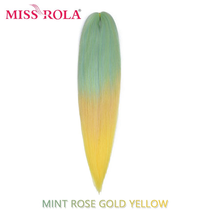 Miss Rola Synthetic 26 Inches 75g Kanekalon Hair Wholesale Bulk Braid Hair Extension Pre Stretched Pink Blonde Twist Jumbo Braid