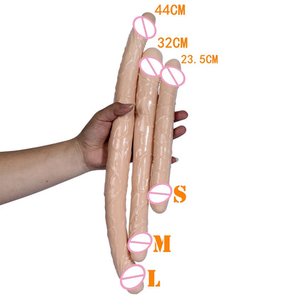 Double Head Dildo Long Jelly Realistic Dildo Double Ended Dildo Flexible Big Penis for Women Masturbator Sex Toys for Lesbian