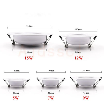 Dimmable  LED Downlight 10pcs Tricolor dimming  5W 7W 9W 12W 15W Spot Recessed LED Ceiling Downlight Light Tri-tone light Lamp