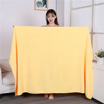 100X200cmSuper thick Microfiber Bath Towels – Super Absorbent, Soft, Fast Drying and Oversized Bath Lines Multip  Grey towel
