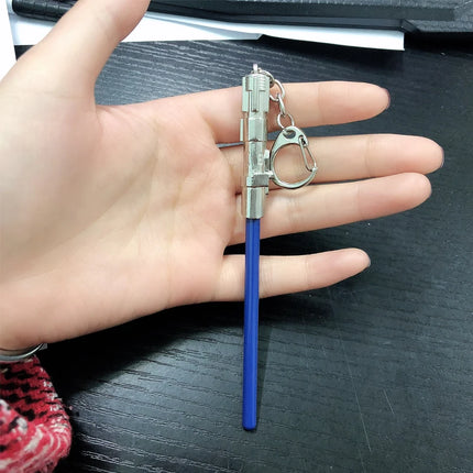 1 PCS Cosplay Toys Star Metal Keychain Lightsaber Light Saber Telescopic Key Ring Figure Toys