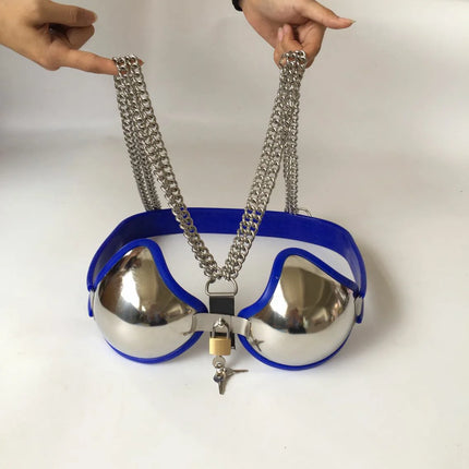 New 3 Colors Stainless Steel Women Adjustable Chastity Bra Lock Female Chastity Device Breast Protection Roleplay Sex Toys