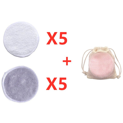 Reusable Bamboo Makeup Remover Pads Cotton 10Pcs Microfiber Washable Rounds Cleansing Facial Tools Make Up Removal Pad