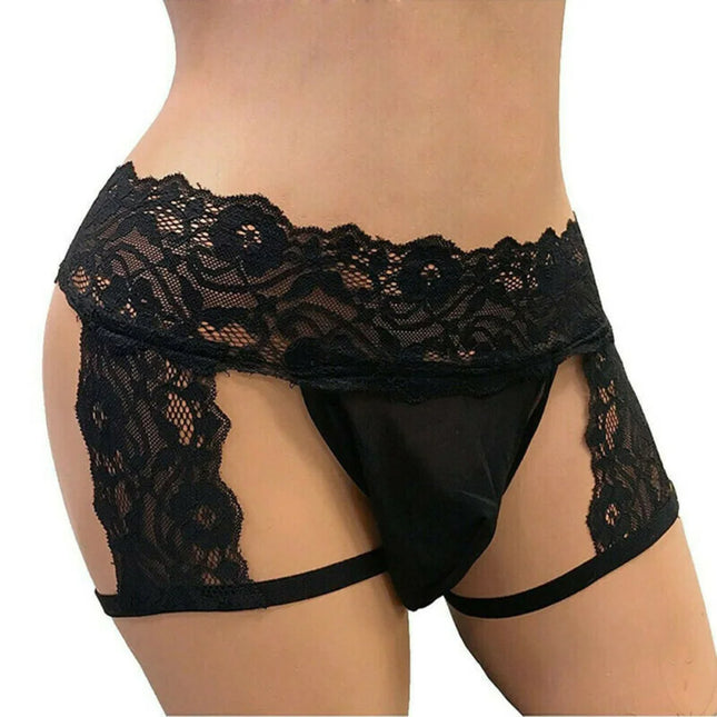 Men's Sexy Panties Sissy Underwear Lace Thongs Enhance Pouch Bikini Briefs Underpants Male Breathable Underwear