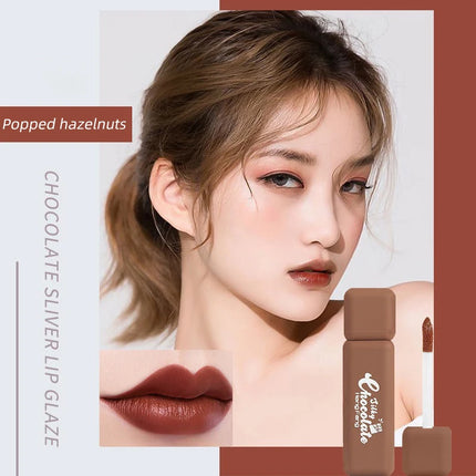 Chocolate Shape Matte Liquid Lipstick Waterproof Innovative Lovely Lip Glaze Velvet Lasting Lip Gloss Lip Makeup Tint Cosmetic