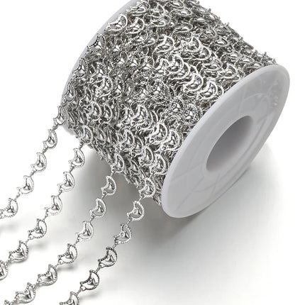 Wholesale 1 meter Moon and Heart Anklet Bracelet Necklace Link Chains For DIY Jewelry Making Supplies Accessories