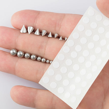 Sticker Fake Belly Eyebrow Lip Piercing Stud Non Piercied Earring Stud Set New Fake Nose Ring Piercing Jewelry Dermal Anchor Top