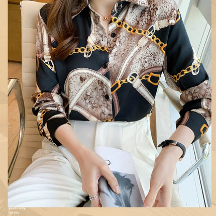 Fashion Printing Ladies Shirts Women's Blouses Spring Autumn Long Sleeve Shirts Tops Blusas Mujer