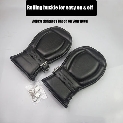 Bondage Mittens BDSM ,Leather Gloves Dog Paw Padded Fist Mitts,Handcuffs For Sex, Puppy Play Toys for Adults