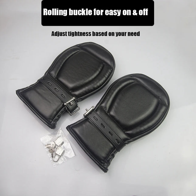Bondage Mittens BDSM ,Leather Gloves Dog Paw Padded Fist Mitts,Handcuffs For Sex, Puppy Play Toys for Adults