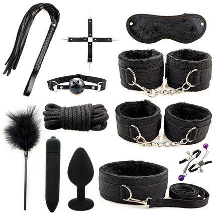 Adults Products Leather Sex Toy Kit Handcuffs Bondage Set Sex Games Bdsm Adult Toys Exotic Accessories Sex Toys for Couples