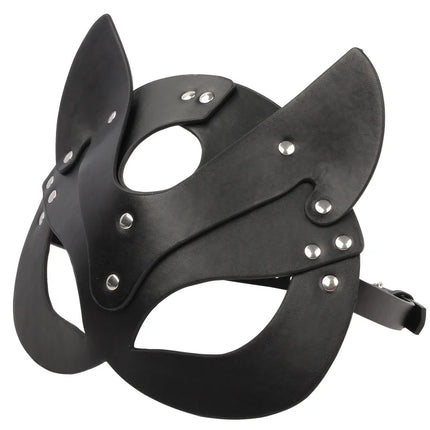 Erotic Cat Women Sex Mask and Collar Cosplay Face Cat Leather Mask Halloween Masquerade Party Mask Erotic Masks Sex Toys