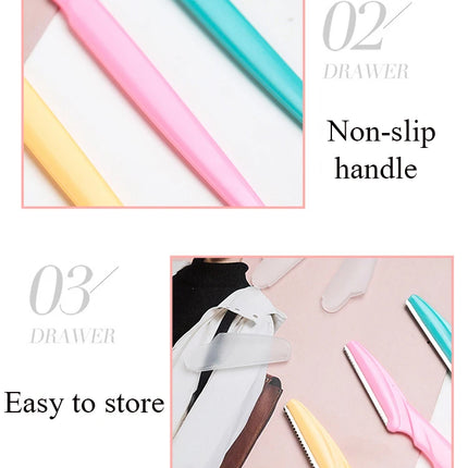 5/10/15Pcs Eyebrow Trimmer Makeup Tools Safe Eye Brow Razor Face Body Hair Removal Shaver Blades Woman Eyebrows Shaping Knife