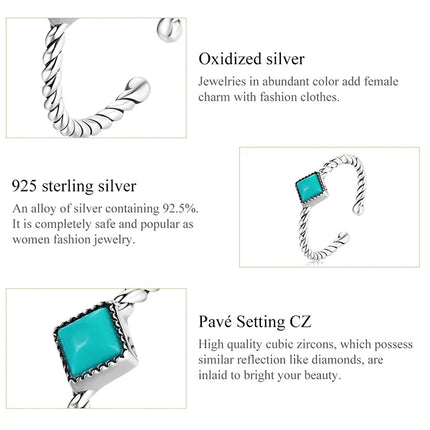 WOSTU Real 925 Sterling Silver Open Ring Finger Adjustable Size Wedding Rings For Women Engagement Fashion Silver Jewelry Gift