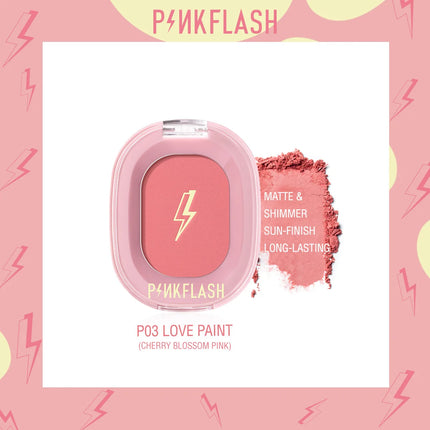PINKFLASH Makeup Blush Matte Sun-Finish Long Lasting Face Blusher Contour Powder Beauty Peach Pink Korean Makeup Blush