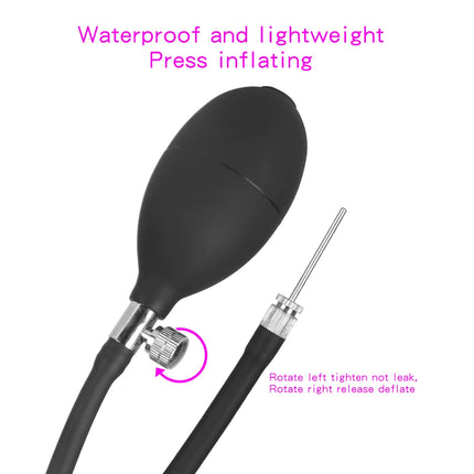 Inflatable Silicone Penis/Ball Gag Oral Dildo Open Mouth Plug Expandable Pump Big Anal Butt Plug Vibrator BDSM Flirt Sex Tools