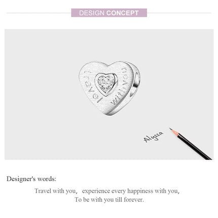 WOSTU Family Heart Charm High heels Mirror Makeup Pendant Bee Boy & Girl Charm Dreamcatcher Beads Jewelry Making Copper Zircon