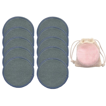 Reusable Bamboo Makeup Remover Pads Cotton 10Pcs Microfiber Washable Rounds Cleansing Facial Tools Make Up Removal Pad