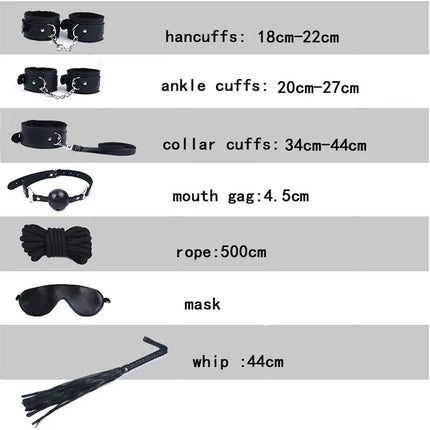 Sex toys for Women Bdsm Sex Bondage Set Handcuffs Whip 40CM Fox Tail Anal Plug Adult Games