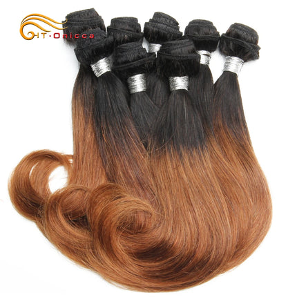 Short Curly Hair Bundles 100% Human Hair Extensions Brazilian Hair Weave Bundles 8 Pcs/Lot Ombre Bundles For Women