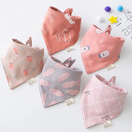 New 5 Pieces/Lot Baby Bib Newborn Feeding Burp Cloth Cotton Kids Triangle Scarf Teething Saliva Towel Soft Bandana Bibs
